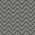 Geometric line seamless pattern. Vector chevron texture. Black and white zigzag grid Royalty Free Stock Photo
