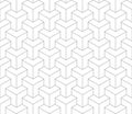 Geometric line tile seamless pattern. Isometric modern cube grid background. White and black texture. Vintage Royalty Free Stock Photo