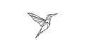 Geometric lines bird hummingbird logo vector symbol icon design graphic illustration Royalty Free Stock Photo