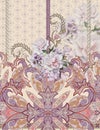 Geometric lines colors lace baroque flowers romantic Royalty Free Stock Photo