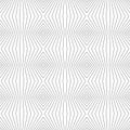 Geometric lines pattern with thin refracted stripes. Black & white texture