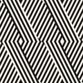 Geometric lines seamless pattern. Black and white graphic background Royalty Free Stock Photo