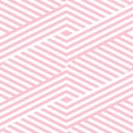 Geometric lines seamless pattern. Modern abstract pink and white vector texture Royalty Free Stock Photo