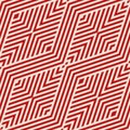 Geometric lines seamless pattern. Red and beige texture with stripes, chevron Royalty Free Stock Photo