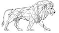 Geometric Lion Portrait - Low Poly Style Graphic Art Royalty Free Stock Photo