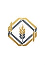 Geometric logo featuring a stylized wheat stalk at its center, Royalty Free Stock Photo