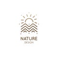 Geometric logo mountain landscape