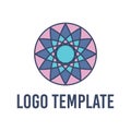 Geometric logo template. Vector linear arabic ornamental symbol