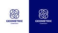 Geometric Logotype template, positive and negative variant, corporate identity for brands, blue product logo Royalty Free Stock Photo