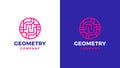 Geometric Logotype template, positive and negative variant, corporate identity for brands, circle product logo Royalty Free Stock Photo