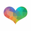 Geometric love with colorful, Heart polygon image vector