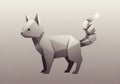 Geometric low-poly cat illustration in shades of gray. The cat is composed of angular Royalty Free Stock Photo