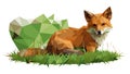 Geometric Low-Poly Fox Animal Illustration, vector design Generative AI Royalty Free Stock Photo