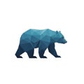 Geometric low-poly illustration of a bear, Royalty Free Stock Photo