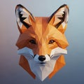 Geometric, low-poly illustration of a fox\'s Royalty Free Stock Photo
