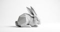 A geometric, low-poly rabbit sculpture is Royalty Free Stock Photo