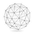 Geometric low polygonal sphere abstract design vector illustration Royalty Free Stock Photo