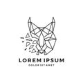 geometric lynx head logo vector icon line art outline download