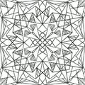 Geometric mandala. Coloring book. Relax doodle black and white ornament. Large size, meditative drawing