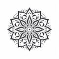 Minimalistic Mandala Flower Print On White Background