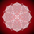 Geometric mandala image on red background Royalty Free Stock Photo