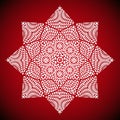 Geometric mandala image on red background Royalty Free Stock Photo