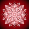 Geometric mandala image on red background Royalty Free Stock Photo
