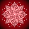 Geometric mandala image on red background Royalty Free Stock Photo