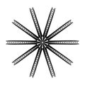 Geometric mandala - Radial, Circular Motif icon, symbol. Radiating shape, logo