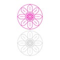 Geometric Mandala Set Pink Silver