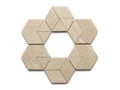 Geometric marble mosaic in hexagonal pattern isolated on white background Royalty Free Stock Photo