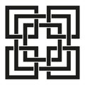 Geometric maze pattern. Black rectangular lines. Abstract labyrinth design. Vector illustration. Royalty Free Stock Photo