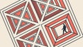 Geometric maze or pattern with figure illustration, puzzle, challenge, vector design Generative AI Royalty Free Stock Photo