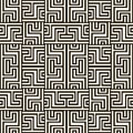 Geometric maze style greek seamless pattern. Ornamental vector background. Repeat trendy greek meanders backdrop. Black and white