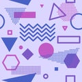 Geometric Memphis Lines Dots Background Seamless Pattern Wallpaper Royalty Free Stock Photo
