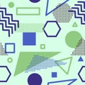 Geometric Memphis Lines Dots Background Seamless Pattern Wallpaper Royalty Free Stock Photo