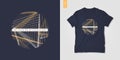 Geometric mens t-shirt design, graphic print, vector illustration