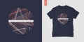 Geometric mens t-shirt design, graphic print, vector illustration