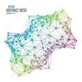 Geometric mesh illustration features interconnected nodes and lines formin Royalty Free Stock Photo
