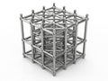 Geometric metal cube structure Royalty Free Stock Photo