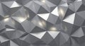 Faceted metallic geometric surface with soft illuminated highlights Royalty Free Stock Photo