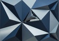 Geometric metallic wall design featuring a series of interconnected three-dimensional pyramids and Royalty Free Stock Photo