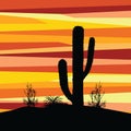 Geometric Mexican desert sunset illustration