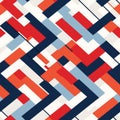 Geometric Minimalism: Boldly Fragmented Interlocking Structures In Blue, Red, And Orange Royalty Free Stock Photo