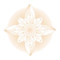 Geometric minimalistic artwork poster with shape lotus symbol.