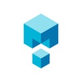 Geometric missing piece of 3d cube. Problem solving puzzle game. Royalty Free Stock Photo