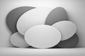 Monochrom geometric round empty blank shapes Royalty Free Stock Photo