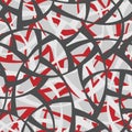 Vector Seamless red, black and white pattern. Abstract Geometric Background Design Royalty Free Stock Photo