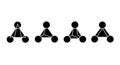 Geometric Molecular Structures - Set of Four Black Icons Royalty Free Stock Photo