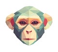 Geometric monkey head design in multi colors